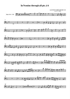 In Nomine for Six Violas da Gamba: Bass viola I part by Alfonso Ferrabosco (the younger)
