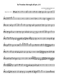 In Nomine for Six Violas da Gamba: Bass viola II part by Alfonso Ferrabosco (the younger)
