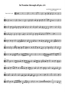 In Nomine for Six Violas da Gamba: Tenor viola II part by Alfonso Ferrabosco (the younger)