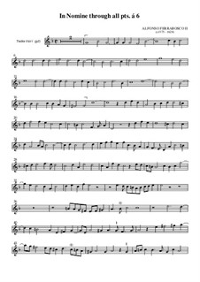In Nomine for Six Violas da Gamba: Treble viola I part by Alfonso Ferrabosco (the younger)