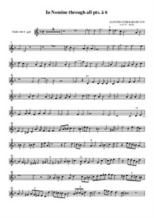 In Nomine for Six Violas da Gamba: Treble viola II part by Alfonso Ferrabosco (the younger)
