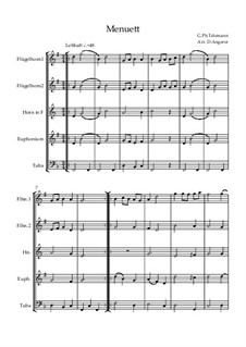 Minuet in G Major for Flute and Piano: Version für Brass by Georg Philipp Telemann