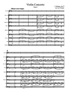 Concerto for Violin and Orchestra in D Major, Op.77: Movement I, for violin and string orchestra by Johannes Brahms