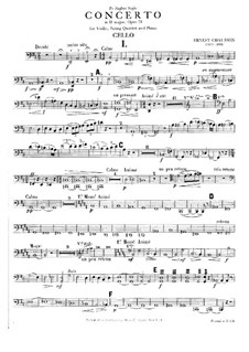 Concerto for Piano, Violin and String Quartet, Op.21: parte violoncelo by Ernest Chausson