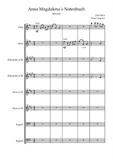No.4 Minuet in G Major, BWV Anh.114: For oktett by Johann Sebastian Bach