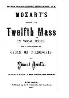 Mass in G Major: partitura completa by Wolfgang Amadeus Mozart