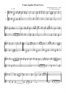 Come Again: For flute and clarinet by John Dowland