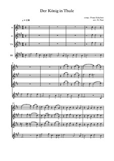 Der König in Thule (The King in Thule), D.367 Op.5 No.5: For quartet saxophones by Franz Schubert