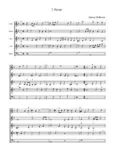 Pavan in D Minor: partitura completa by Anthony Holborne