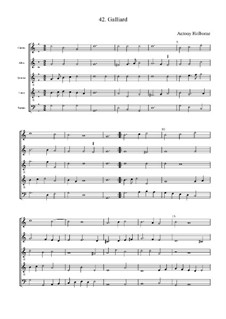 Galliard in G Major: partitura completa by Anthony Holborne