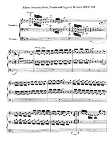 Toccata and Fugue in D Minor, BWV 565: para orgãos by Johann Sebastian Bach