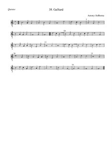 Galliard in G Major for Strings: quinto by Anthony Holborne