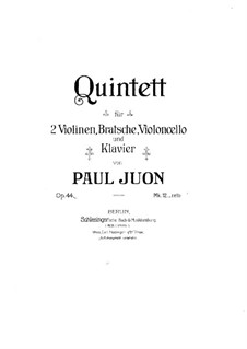 Piano Quintet No.2 in F Major, Op.44: Piano Quintet No.2 in F Major by Paul Juon