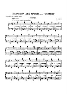 Habanera and March: For piano four hands – piano II part by Georges Bizet
