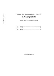 Three Quintets for Winds: set completo by Giuseppe Maria Cambini