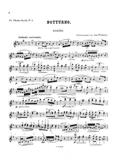 Nocturnes, Op.32: No.1, for violin and piano – solo part by Frédéric Chopin