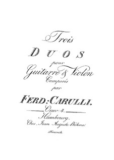Three Duets for Guitar and Violin, Op.4: set completo by Ferdinando Carulli
