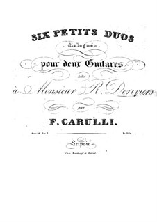 Six Little Duets for Two Guitars, Op.34: Duets No.1-3 by Ferdinando Carulli