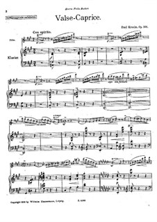 Waltz-Caprice for Flute and Piano, Op.201: Score, parte de solo by Emil Kronke