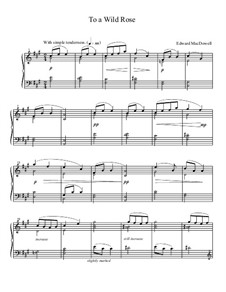No.1 To a Wild Rose: para piano (partituras de alta qualidade) by Edward MacDowell