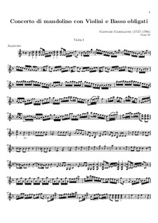 Concerto for Mandolin, Two Violins and Basso Continuo: violino parte I by Gaspare Gabellone