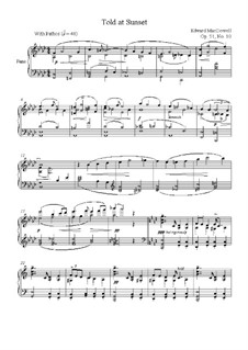 No.10 Told at Sunset: Para Piano by Edward MacDowell