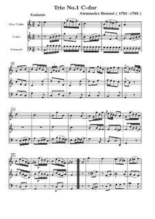 Trio for Violin, Oboe (or Violin II) and Cello No.1: partitura completa by Alessandro Besozzi