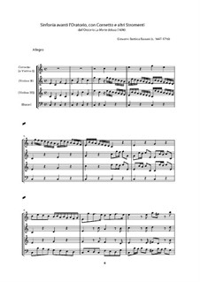 Sinfonia avanti l'Oratorio La Morte delusa: Sinfonia avanti l'Oratorio La Morte delusa by Giovanni Battista Bassani