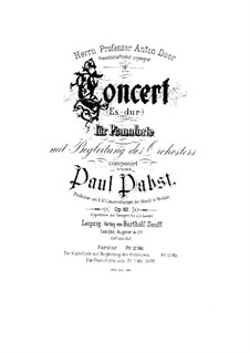 Concerto for Piano and Orchestra in E Flat Major, Op.82: Partitura completa by Paul Pabst