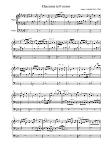 Chaconne in F Minor: Para órgão (partituras de alta qualidade) by Johann Pachelbel