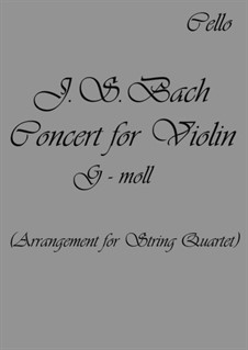 Complete Movements: Arrangement for string quartet – parts (G Minor) by Johann Sebastian Bach