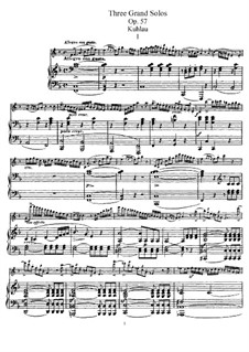 Three Grand Solos for Flute and Piano ad libitum, Op.57: Solo No.1 – score, part by Friedrich Kuhlau