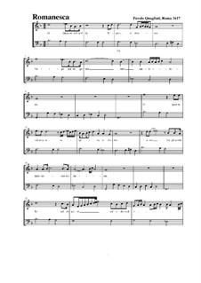 Romanesca for Voice and Basso Continuo: Romanesca for Voice and Basso Continuo by Paolo Quagliati