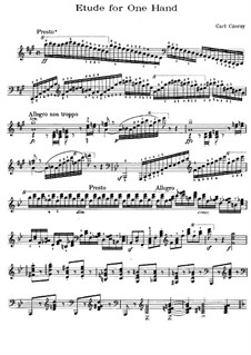 Etude for One Hand: Etude for One Hand by Carl Czerny