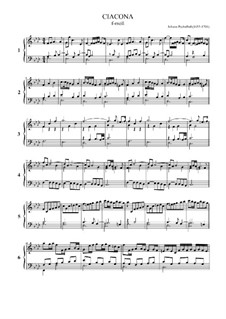 Chaconne in F Minor: For organ (or harpsichord) by Johann Pachelbel