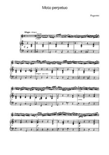 Moto Perpetuo for Violin and Piano in C Major, Op.11: partitura by Niccolò Paganini