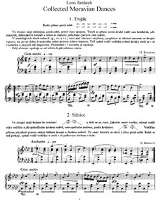 Collected Moravian Dances: Para Piano by Leoš Janáček