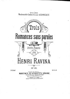 Trois Romances sans paroles, Op.95: Trois Romances sans paroles by Jean-Henri Ravina