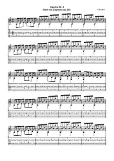 Six Caprices, Op.26: No.4 with tablature by Matteo Carcassi