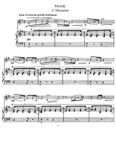 Dix pièces de genre, Op.10: No.5 Mélodie (Élégie), for violin and piano – score, solo part by Jules Massenet
