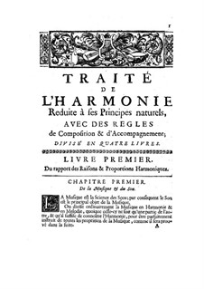 Traité de l'harmonie réduite à ses principes naturels: French language by Jean-Philippe Rameau