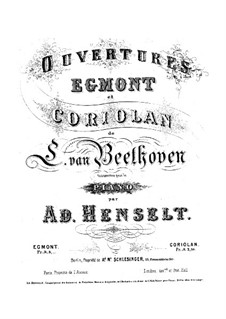 Ouvertüre Coriolan (Coriolanus Overture), Op.62: versão para piano by Ludwig van Beethoven