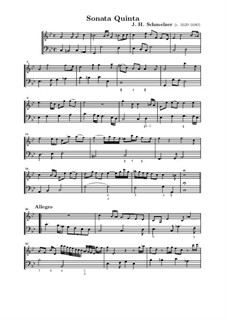 Six Sonatas for Violin and Basso Continuo: Sonata No.5 in C Minor by Johann Heinrich Schmelzer