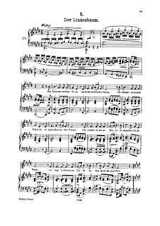 No.5 Der Lindenbaum (The Linden Tree): Partitura piano-vocal by Franz Schubert