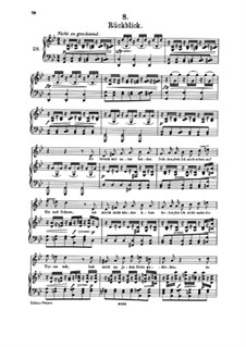 No.8 Rückblick (Retrospect): Partitura piano-vocal by Franz Schubert