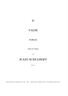 Grand Waltz Brilliant No.2, Op.20: para piano (partituras de alta qualidade) by Julius Schulhoff