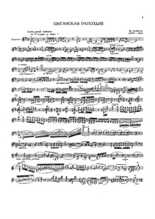 Tzigane Rhapsody, M.76: para violino by Maurice Ravel