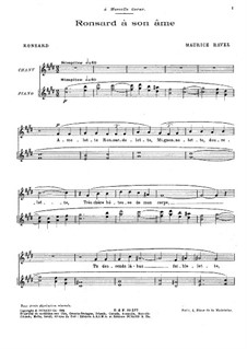 Ronsard à son âme (Ronsard to His Soul), M.75: Ronsard à son âme (Ronsard to His Soul) by Maurice Ravel