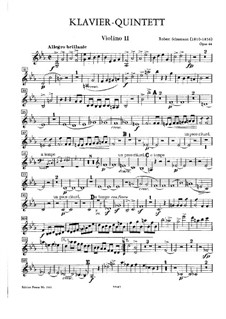 Piano Quintet in E Flat Major, Op.44: violino parte II by Robert Schumann