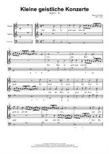 Kleine geistliche Konzerte, Op.8: Nr.5 Der Herr ist gross, SWV 286 by Heinrich Schütz